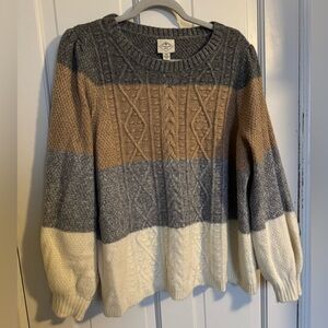 St. John's Bay Multicolor Cable Knit Sweater